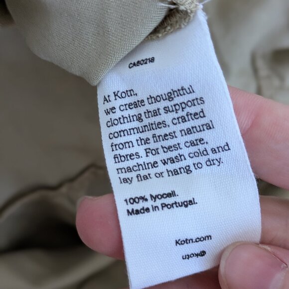 Kotn Woven Midi Poet Dress, Sand, Sz 8 - Picture 4 of 9